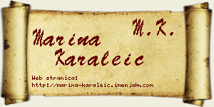 Marina Karaleić vizit kartica